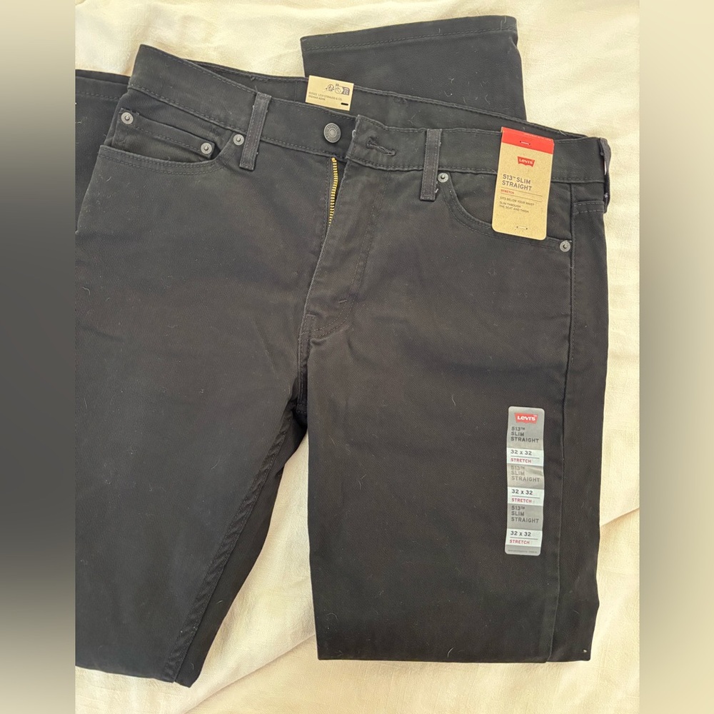 NWT  - Levi’s men’s 513 Slim Straight Stretch Black Jeans